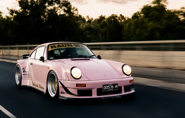 Wallpaper Pink Porsche Porsche 911 Wide Body RWB 930 For Mobile