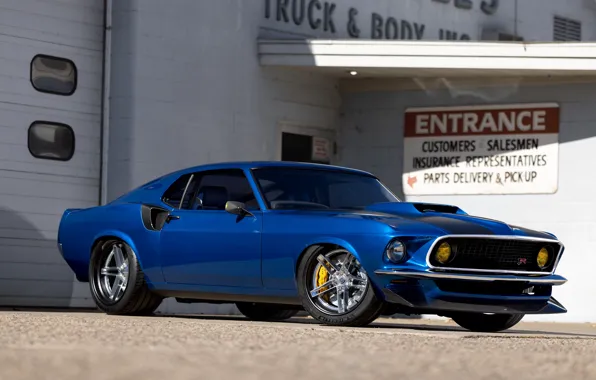 Wallpaper Mustang Ford 1969 House Ford Mustang Blue SEMA