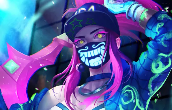 Wallpaper Art Akali League Of Legends Akali Kda For Mobile And