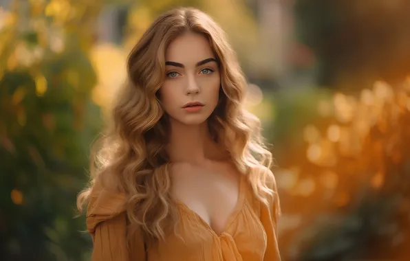 Wallpaper girl blonde curls for mobile and desktop section ии арт