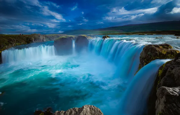 Wallpaper Landscape Clouds Nature Waterfall Iceland Godafoss For