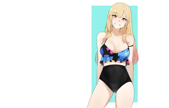 Wallpaper Kawaii Girl Hot Boobs Anime Pretty Blonde Swimsuit For