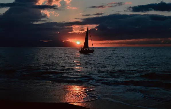 Wallpaper The Ocean Coast Boat The Evening Sail Mexico Puerto