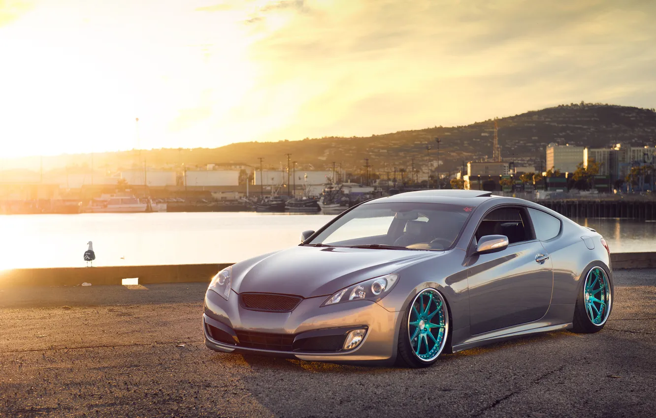 Wallpaper The City Dawn Tuning Hyundai Coupe Stance Genesis