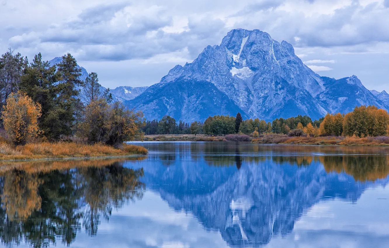 Wallpaper Autumn Forest The Sky Water Clouds Trees Clouds