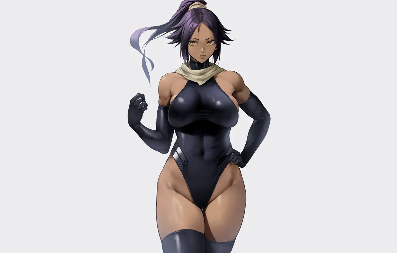 Wallpaper Dark Hot Sexy Bleach Anime Purple Babe Oppai For