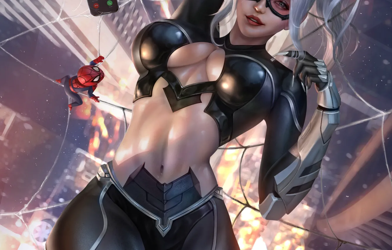 Wallpaper Girl Fantasy Cleavage Breast Blue Eyes Marvel Comics