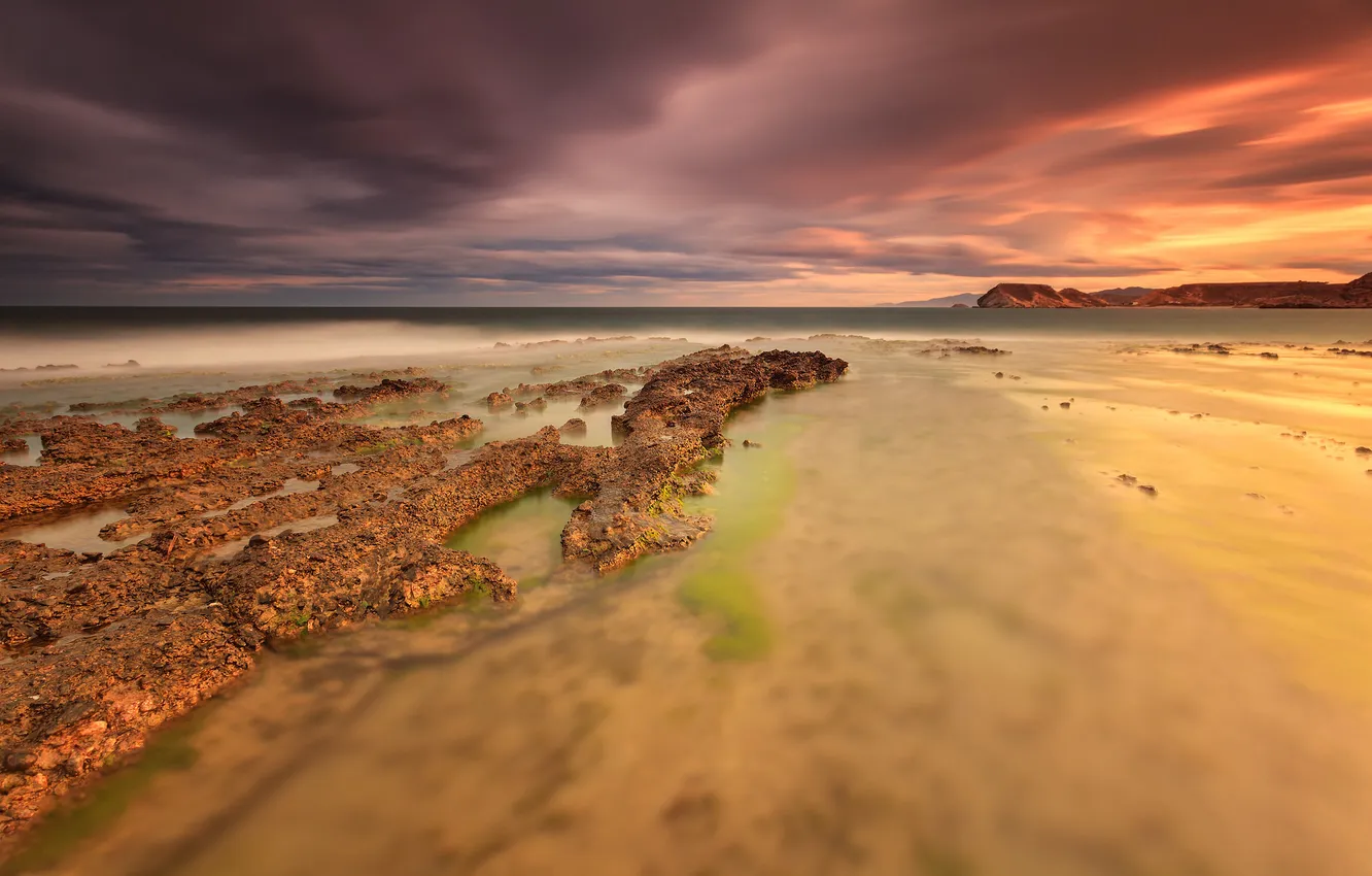 Wallpaper Sea The Sky Clouds Mountains Stones Rocks The Evening