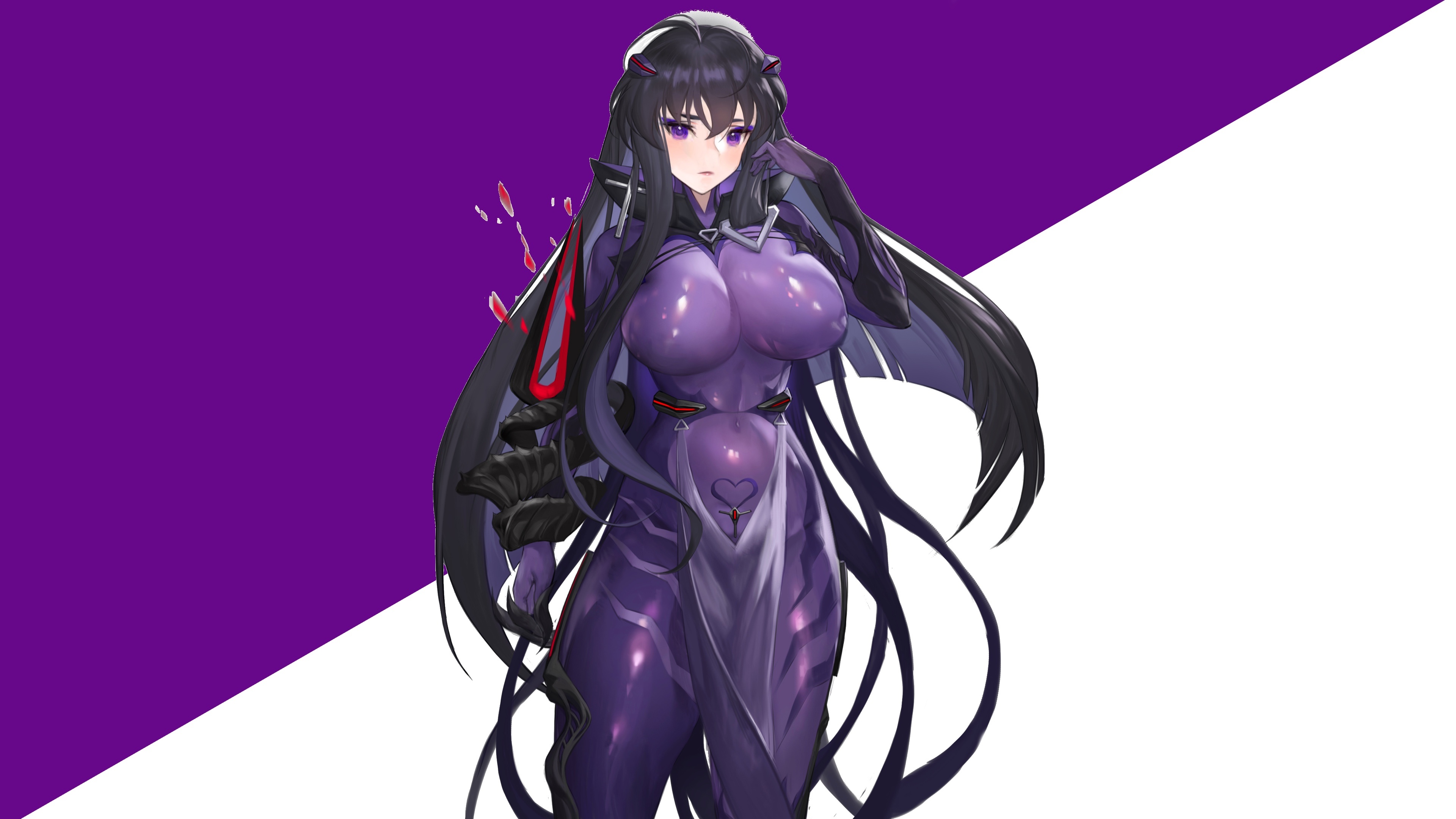 Manual Resize Of Wallpaper Girl Hot Sexy Boobs Anime Purple Babe