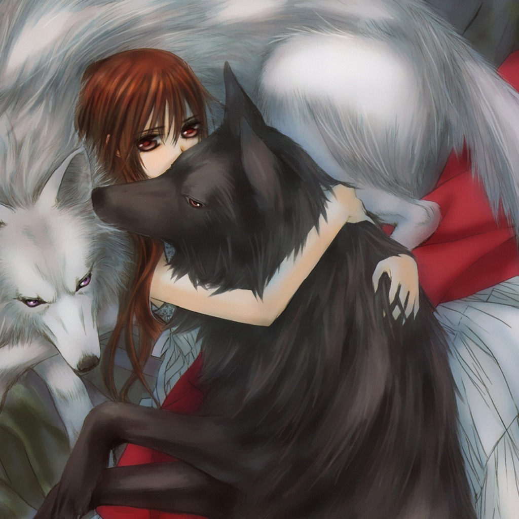 GoodFon.com - Free Wallpapers, download. girl, <b>wolves</b>, hugs, vampire knight...