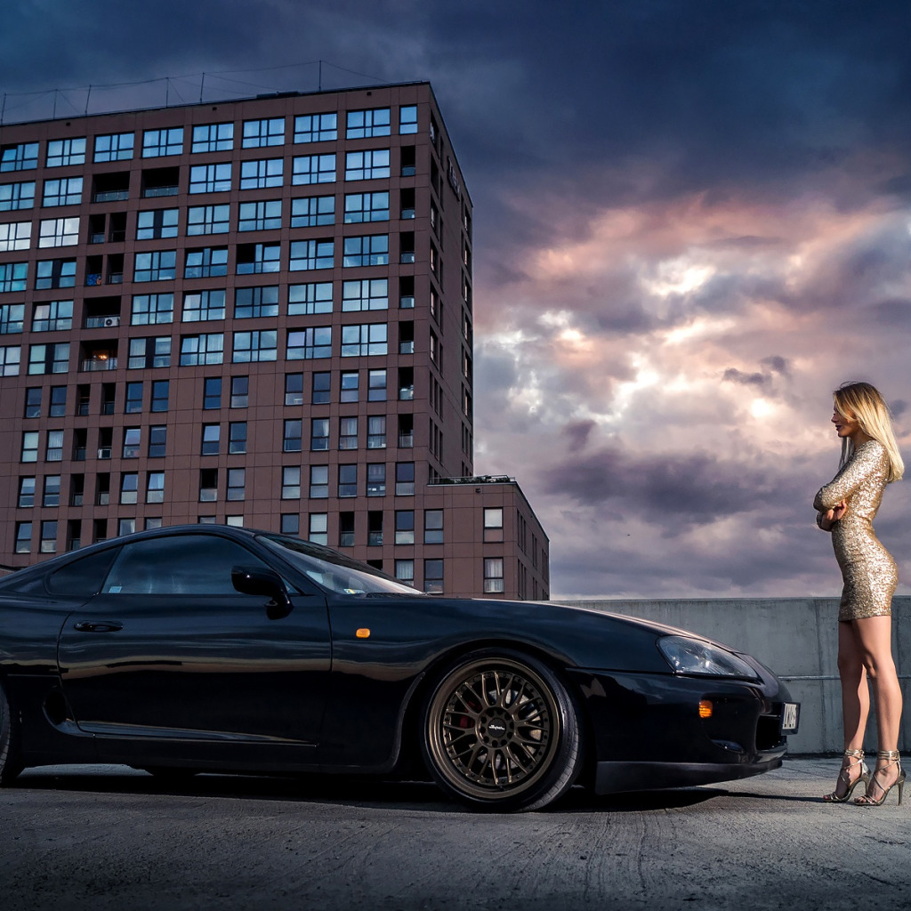 Download wallpaper Girl, Toyota, Supra, section toyota in resolution  1024x1024