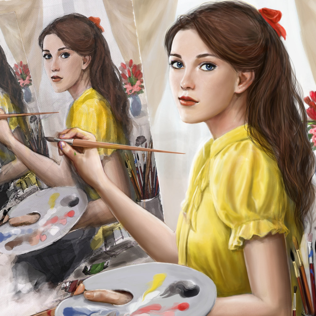 Painting pictures текст. Девушка художник. Девушка художница рисует. Художник рисунок. Рисовать девушку.