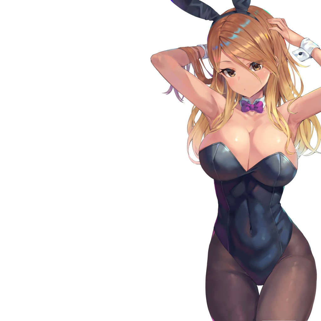 Download wallpaper sexy, anime, blonde, bunny, armpit, bunny girl, section  seinen in resolution 1024x1024