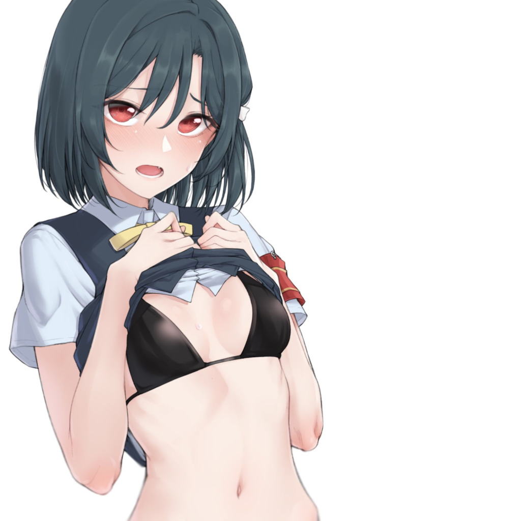 Download wallpaper kawaii, girl, sexy, black, anime, short hair, pretty,  cute, section seinen in resolution 1024x1024