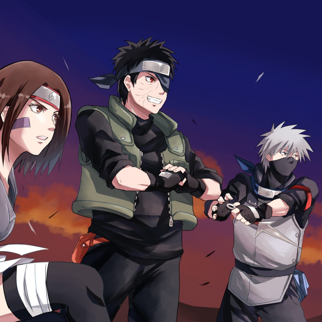 Download wallpaper girl, game, Naruto, sky, woman, anime, cloud, man,  section other in resolution 1024x1024