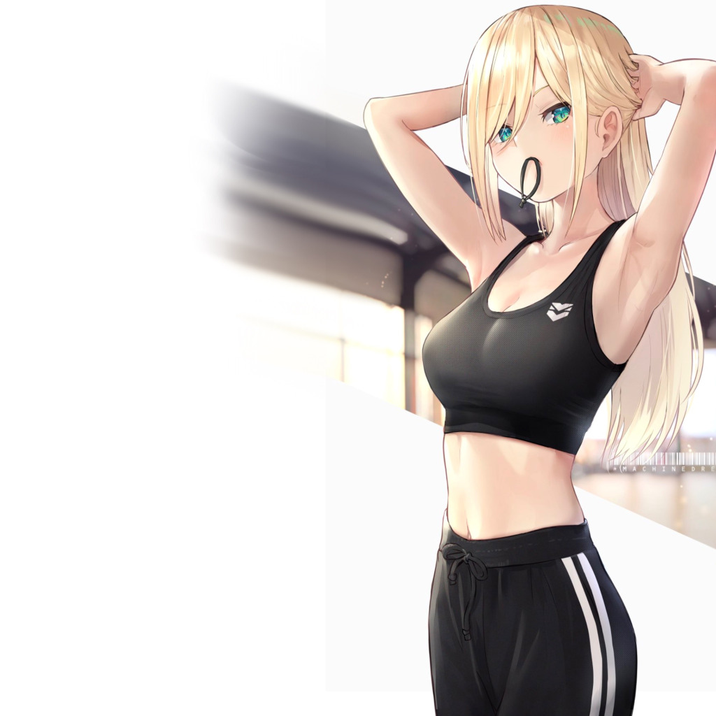 Download wallpaper kawaii, girl, sexy, anime, pretty, exercise, hair, babe,  section seinen in resolution 1024x1024