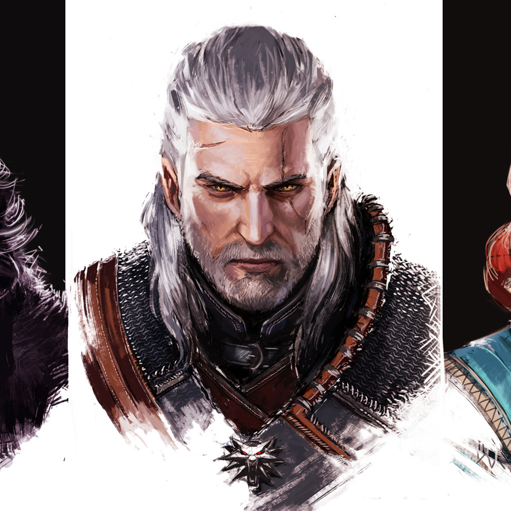 Download Wallpaper Look, Girls, Medallion, Beard, Scar, Triss.