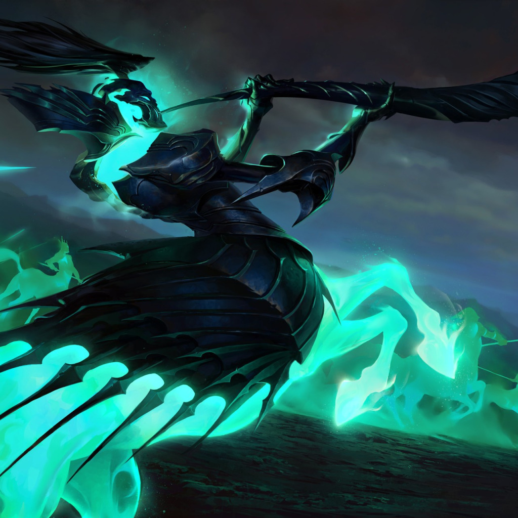 Download wallpaper night, being, glows, <b>Legends</b> of Runeterra, section games...