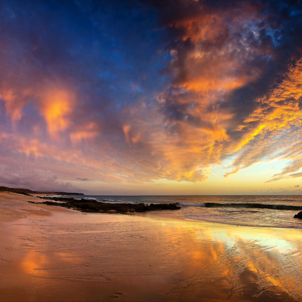 Download Wallpaper Sand Beach Sunset The Ocean Rocks Section