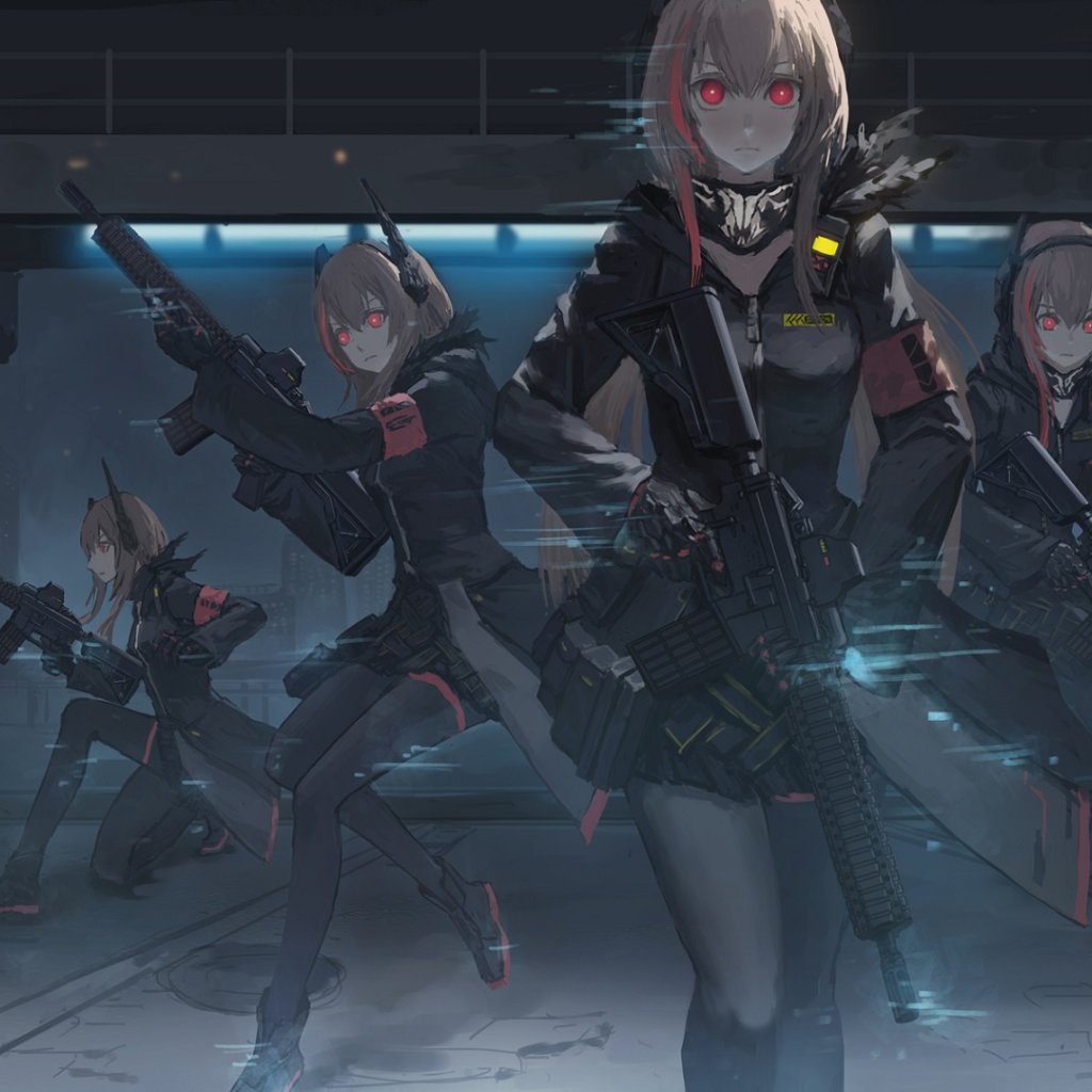 Download wallpaper night, weapons, girls, anime, girls frontline ...