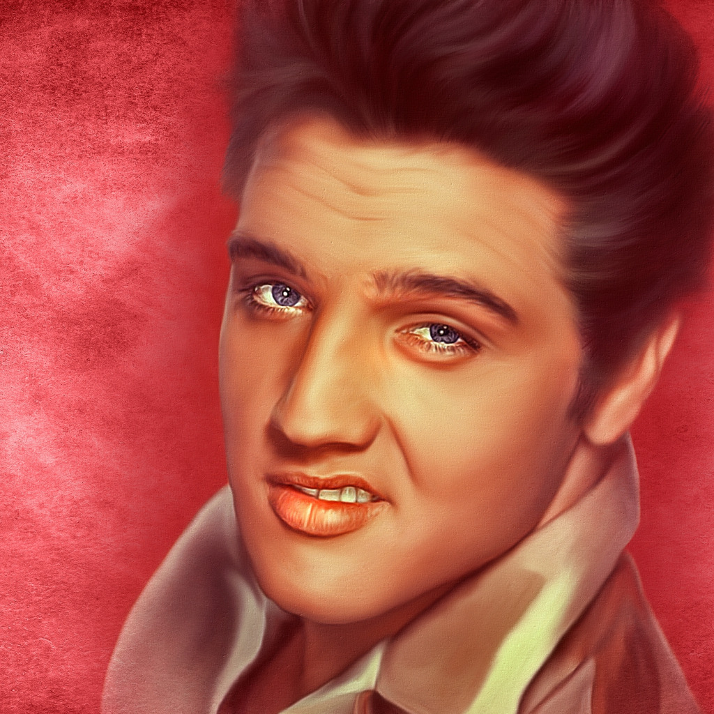 Download Wallpaper Face, Portrait, Texture, Singer, Elvis Presley.