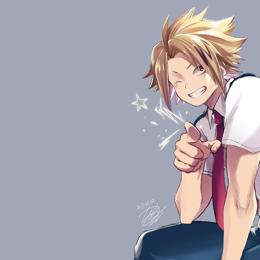 Download wallpaper Boku no Hero Academy, Fanart From Pixiv, Kaminari Denki,  section shonen in resolution 1024x1024