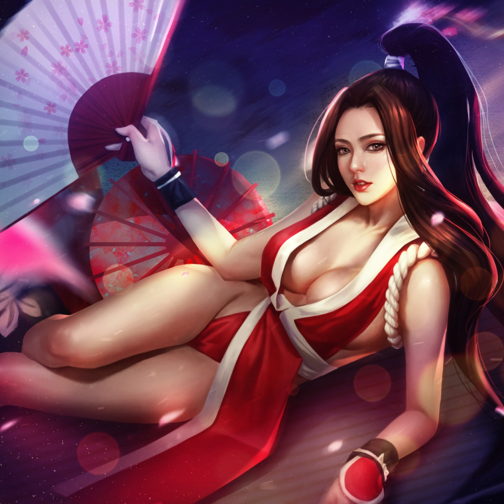 Download wallpaper Girl, Figure, Art, KOF, Beauty, Figure, Mai Shiranui,  SNK, section art in resolution 1024x1024