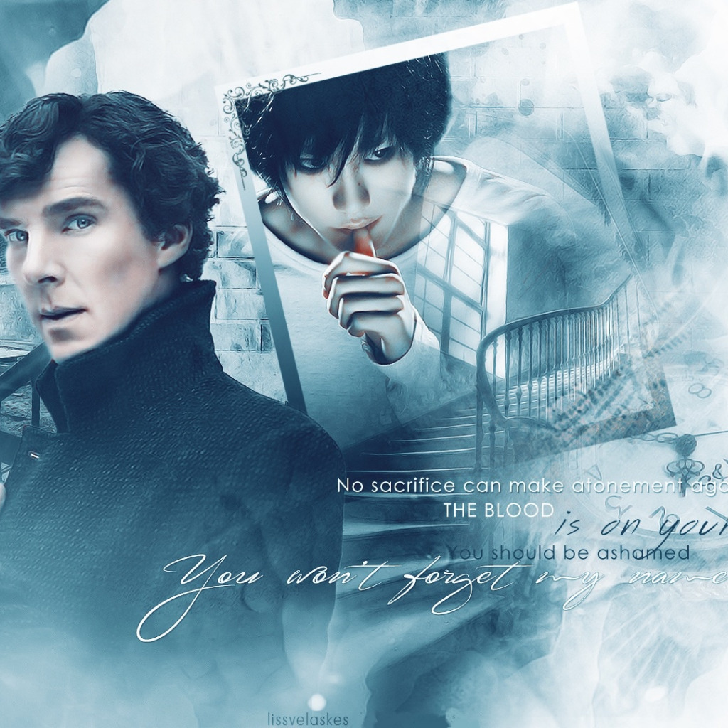 art, Death Note, Death Note, Sherlock Holmes, crossover, Benedict Cumberbat...