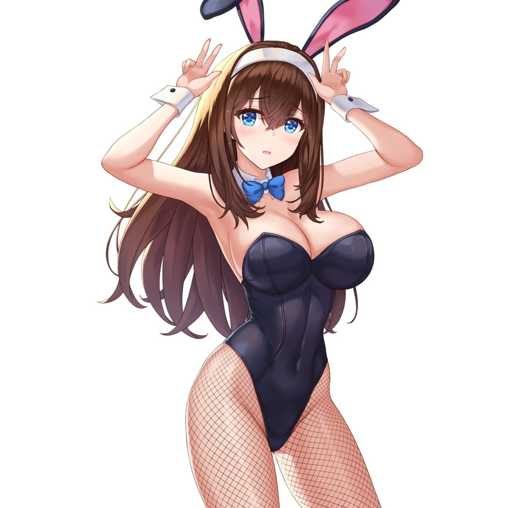 Download wallpaper girl, sexy, Anime, rabbit, bunny, suit, busty, tight,  section seinen in resolution 1024x1024