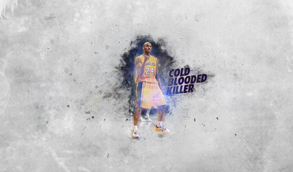 Download Kobe Bryant with Number 24 Logo Wallpaper