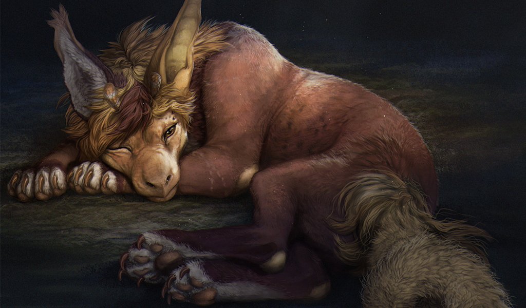 Sleep Less Creature Download wallpaper animal, mane, lies, sleep, luxurious tail, A ...