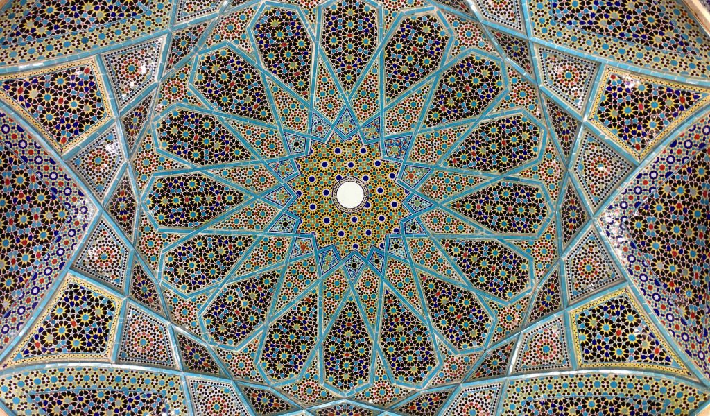 Download wallpaper interior, Iran, Tomb, islamic pattern, To Hafizi ...