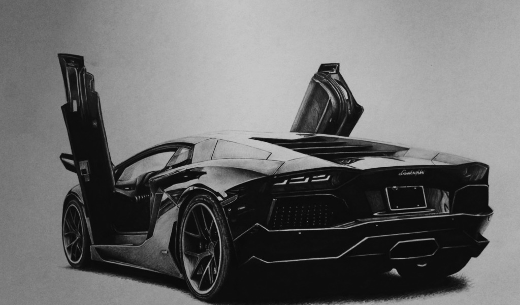 Download wallpaper figure, lamborghini, aventador, section painting in ...