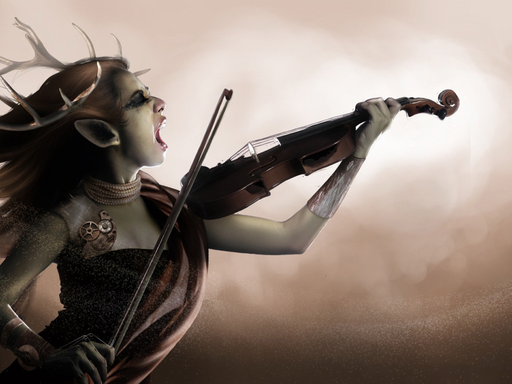 Download Wallpaper Violin, Monster, Being, Mystic, Horns, The.