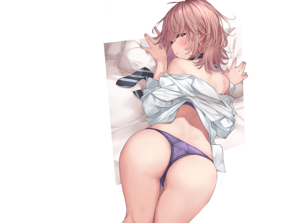 Download wallpaper kawaii, girl, hot, sexy, ass, panties, anime, short  hair, section seinen in resolution 1024x768