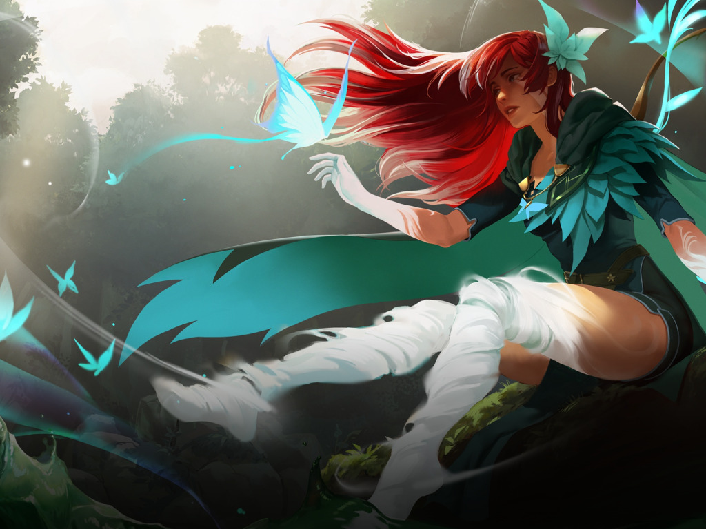 Download Wallpaper Girl Fantasy Game Redhead Digital Art Dota 2