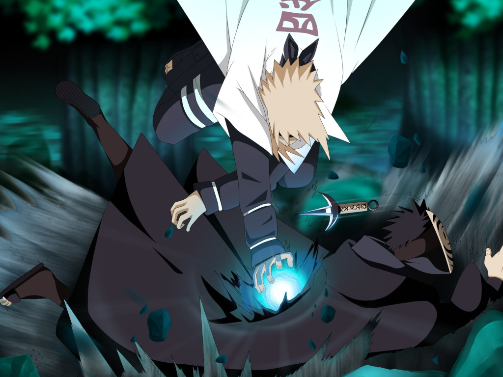 Download Naruto Leaps Through Air With Rasengan Wallpaper | Wallpapers.com