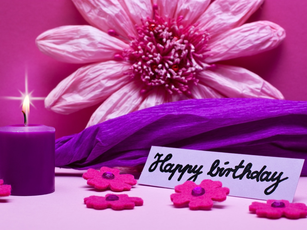 Download wallpaper birthday, pink, flowers, Happy, Birthday, section ...