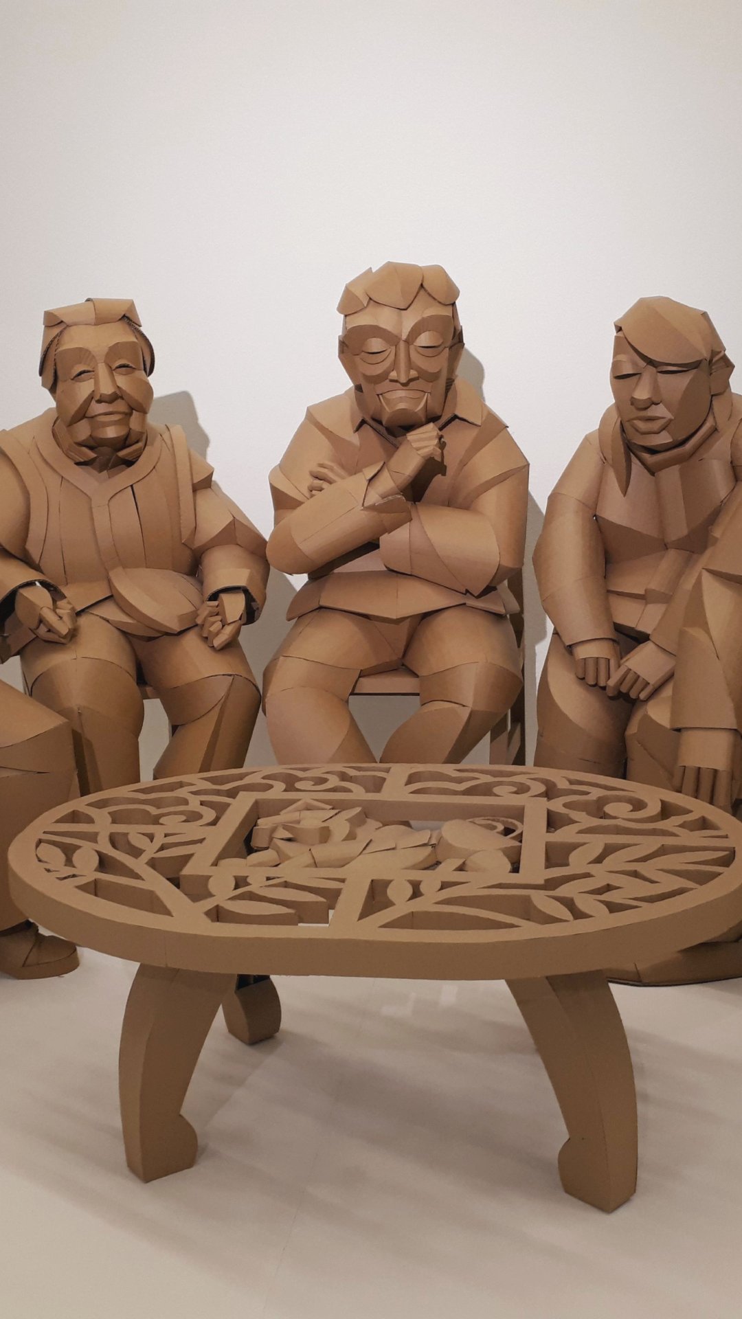 Download wallpaper human, table, sculpture, carboard, section ...