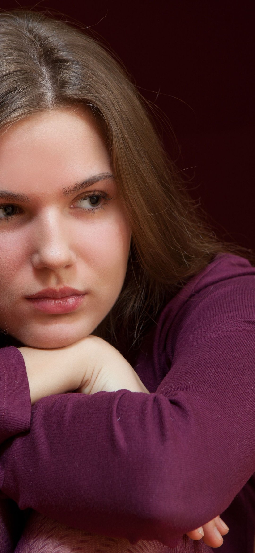 Download wallpaper face, brooding, Aurika, girl.hair, section girls in ...