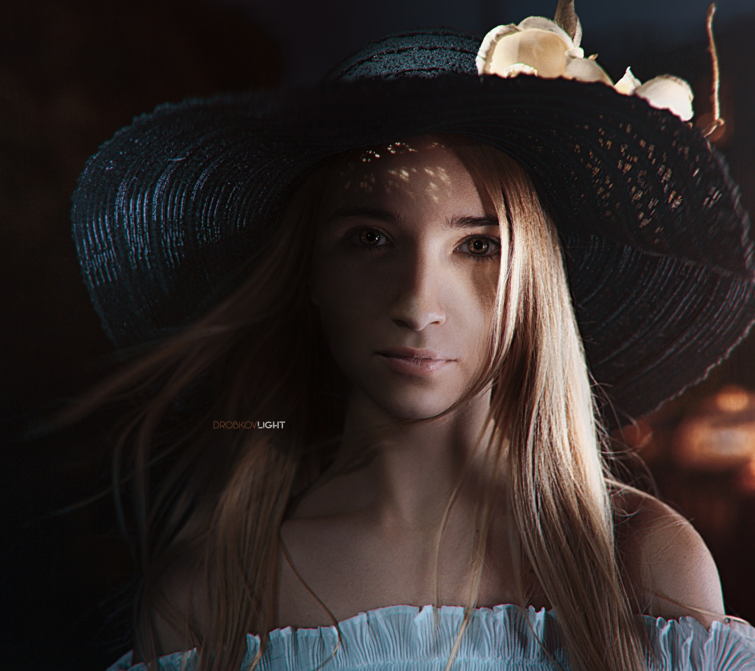 Download wallpaper face, portrait, Girl, hat, Alexander Drobkov-Light ...