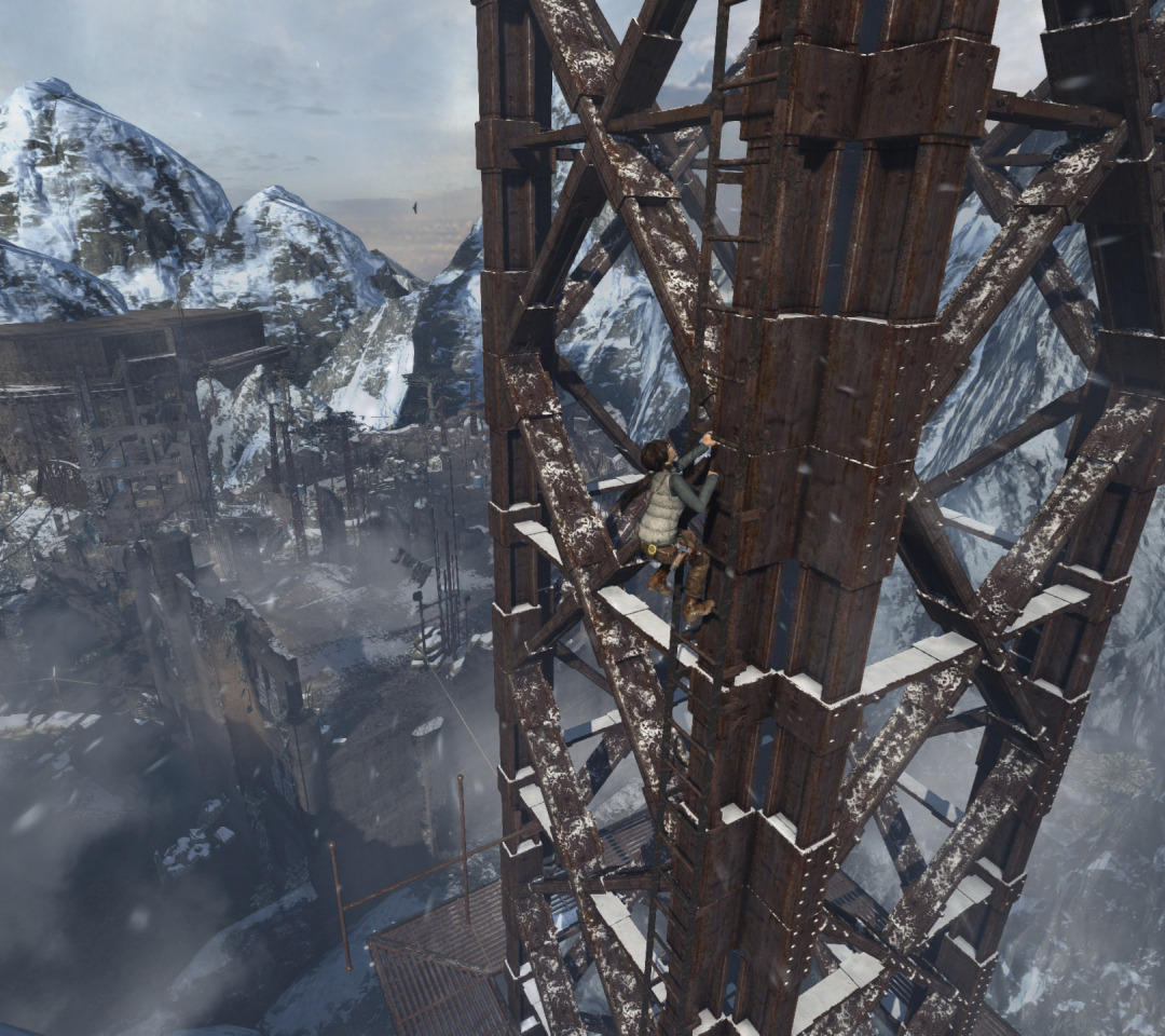 Download wallpaper Lara Croft, screenshots, Radio Tower, Climbing, Tomb ...