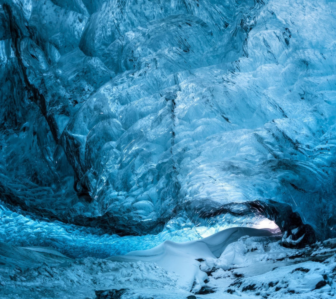 Download wallpaper ice, blue, snow, cave, ice cave, section landscapes