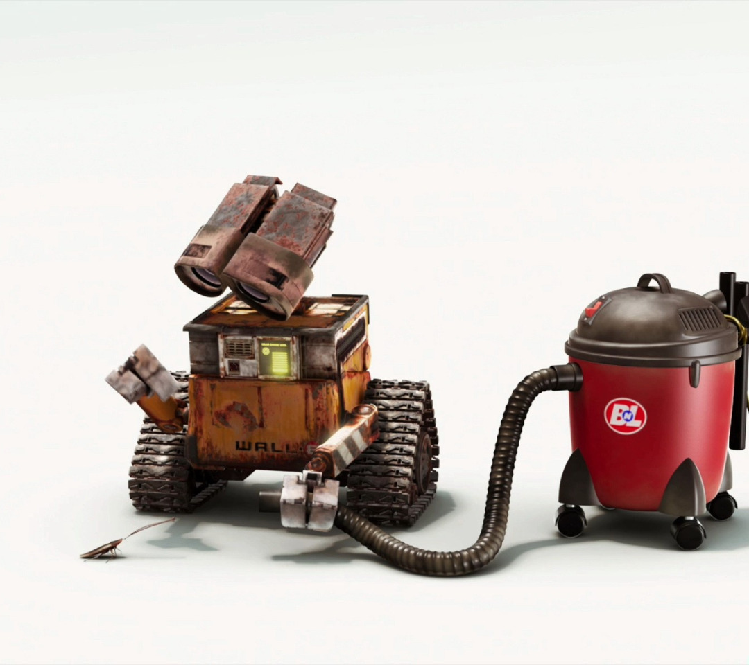 Download wallpaper walle, vacuume, cockroach, section films in resolution 1080x960