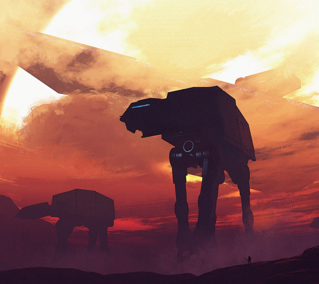 Download wallpaper Star Wars, Art, Star Destroyer, AT-AT, Fanart ...