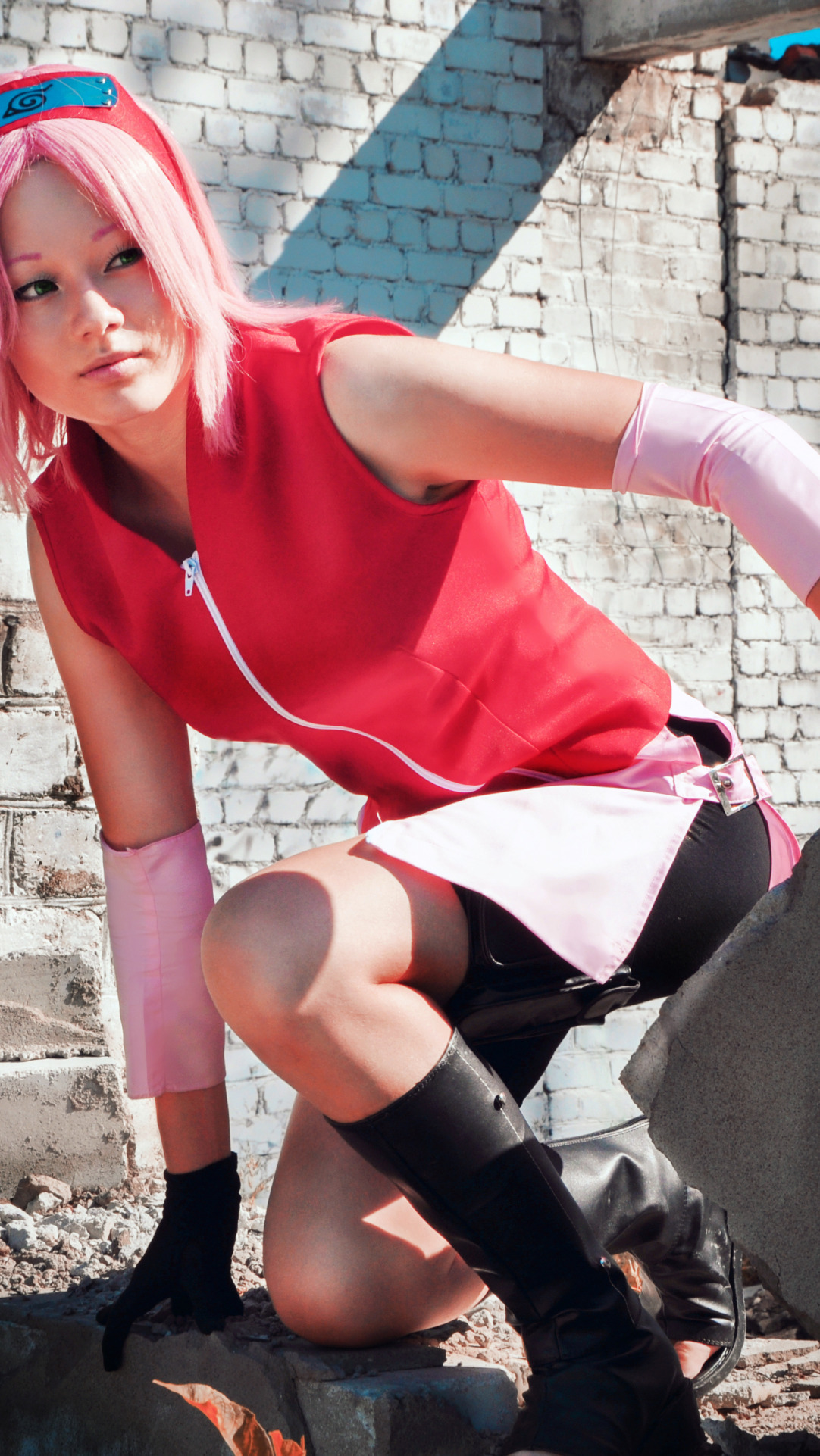 Download wallpaper girl, naruto, cosplay, Haruno Sakura, kunoichi, section  girls in resolution 1082x1922