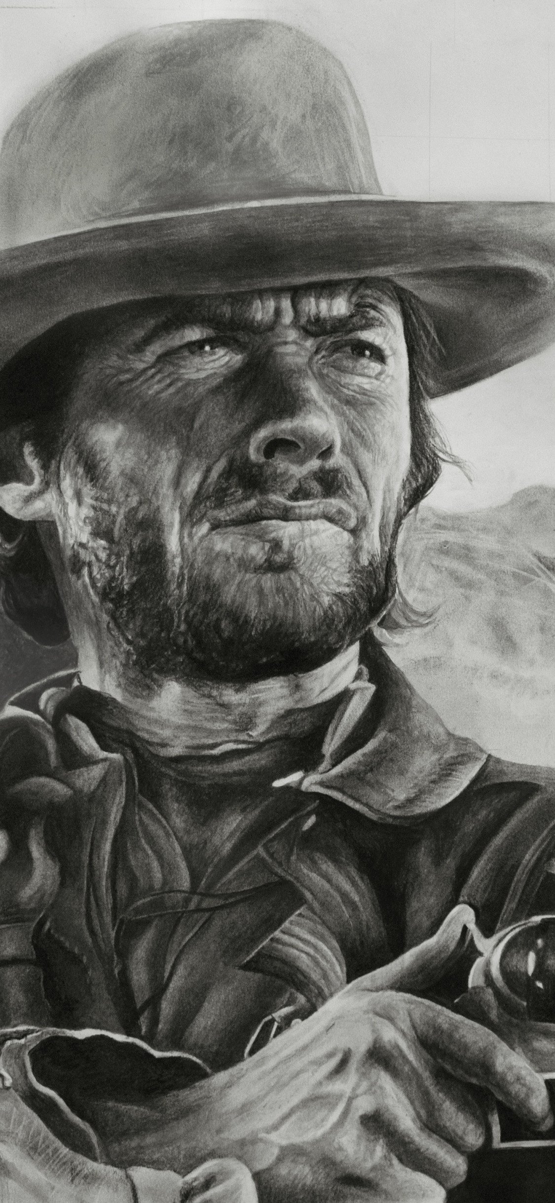 Download wallpaper figure, Western, Clint Eastwood, Clint Eastwood ...