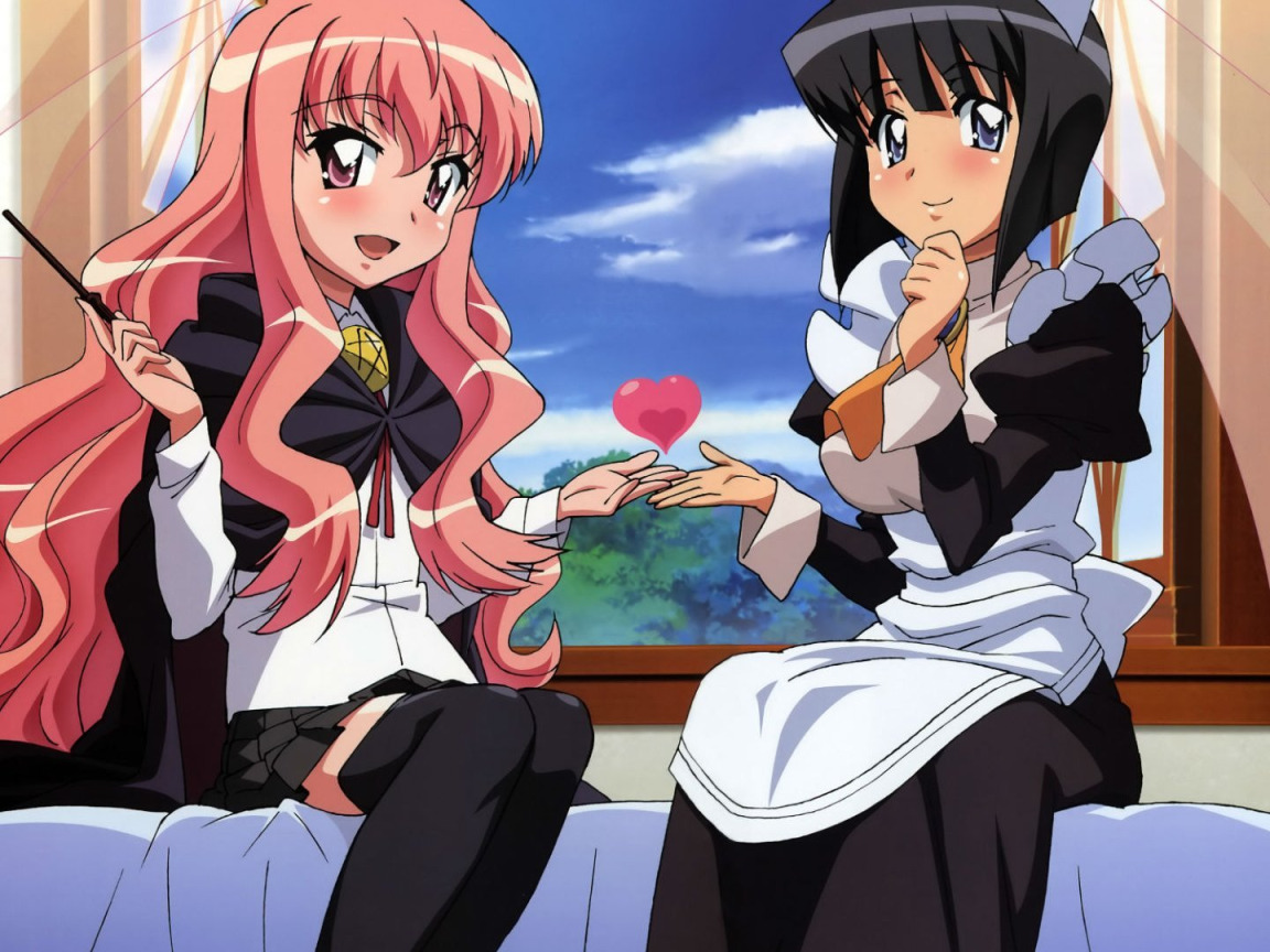 Download wallpaper girls, window, wand, heart, zero no tsukaima, Improvised  Louise The Zero, louise françoise le blanc de la vallière, Siesta, section  other in resolution 1152x864