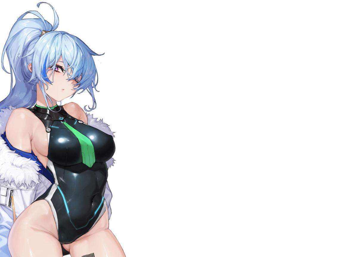 Download wallpaper Sexy, Anime, nipples, cartoon, swimsuit, blue hair,  section seinen in resolution 1152x864