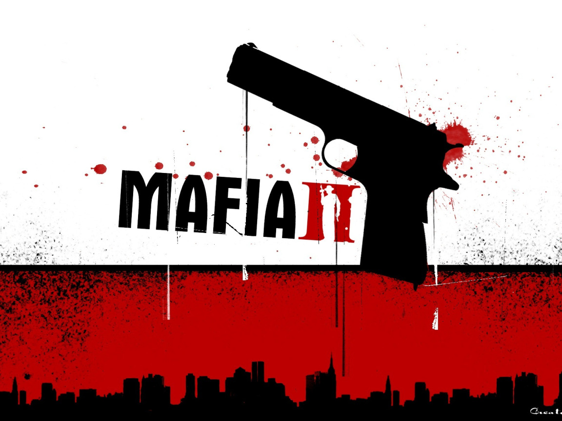 Download Wallpaper Red, Gun, Black, Mafia2, Section Games In.